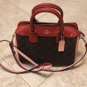 NWT Coach Pink and Logo Satchel